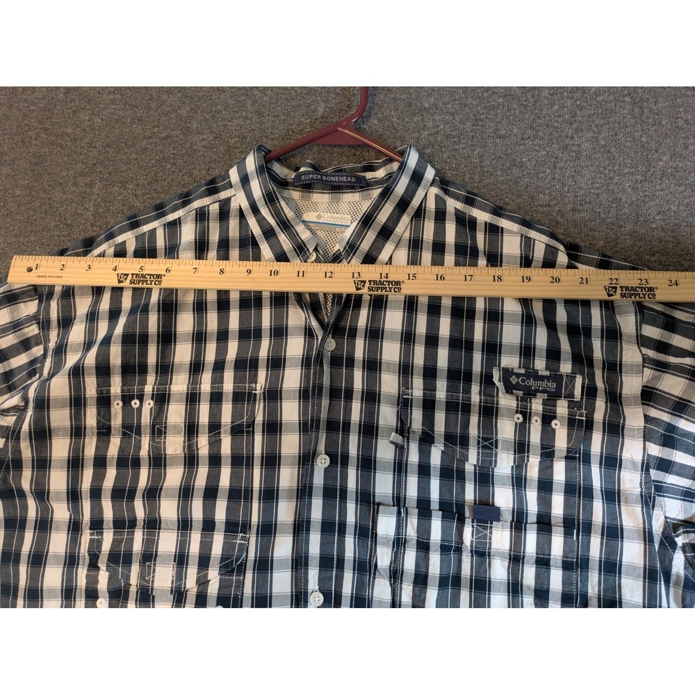 Columbia Shirt Mens XL Super Bonehead PFG Vented Fishing Button Up Short Sleeve - Picture 4 of 12